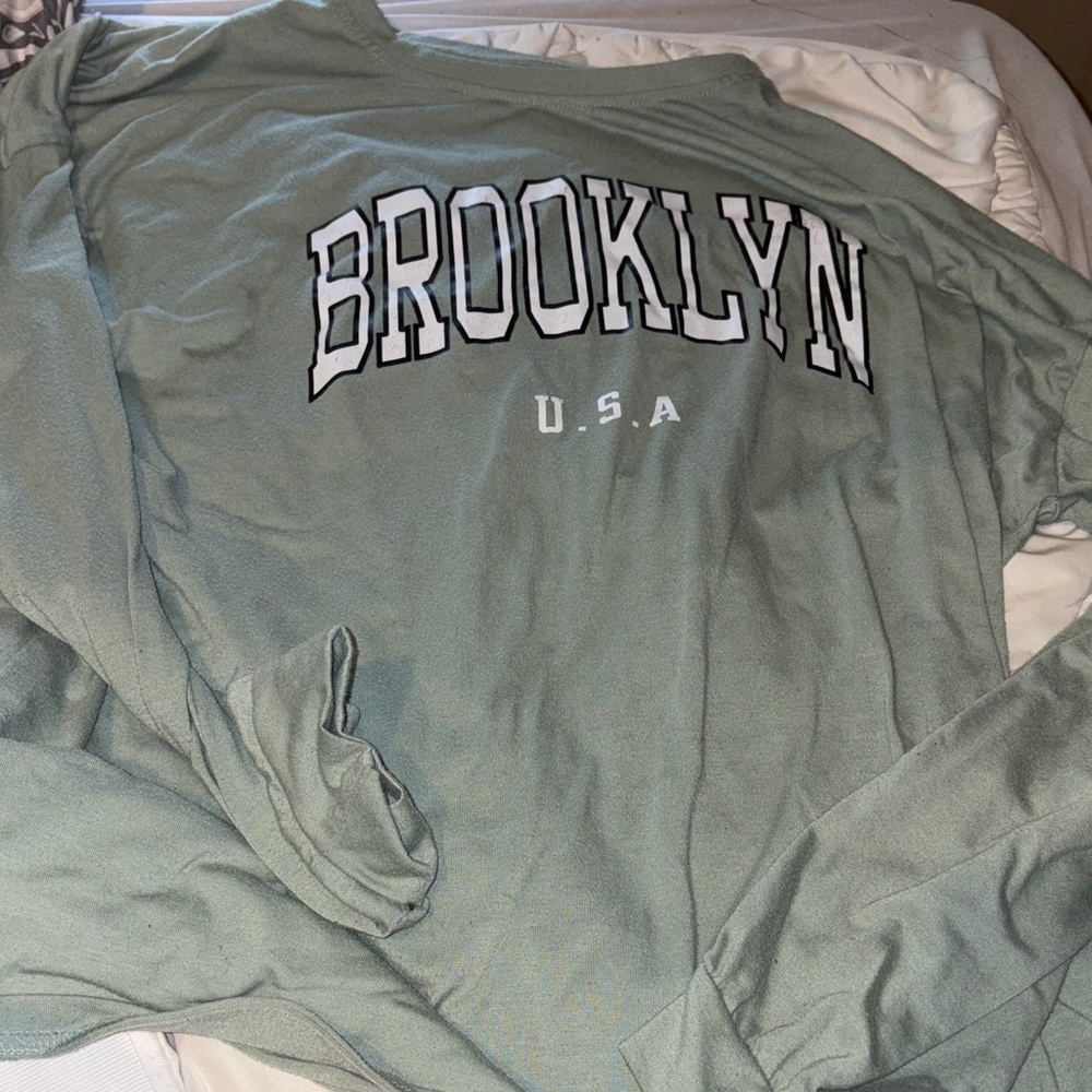 Green Brooklyn USA Long Sleeve Shirt